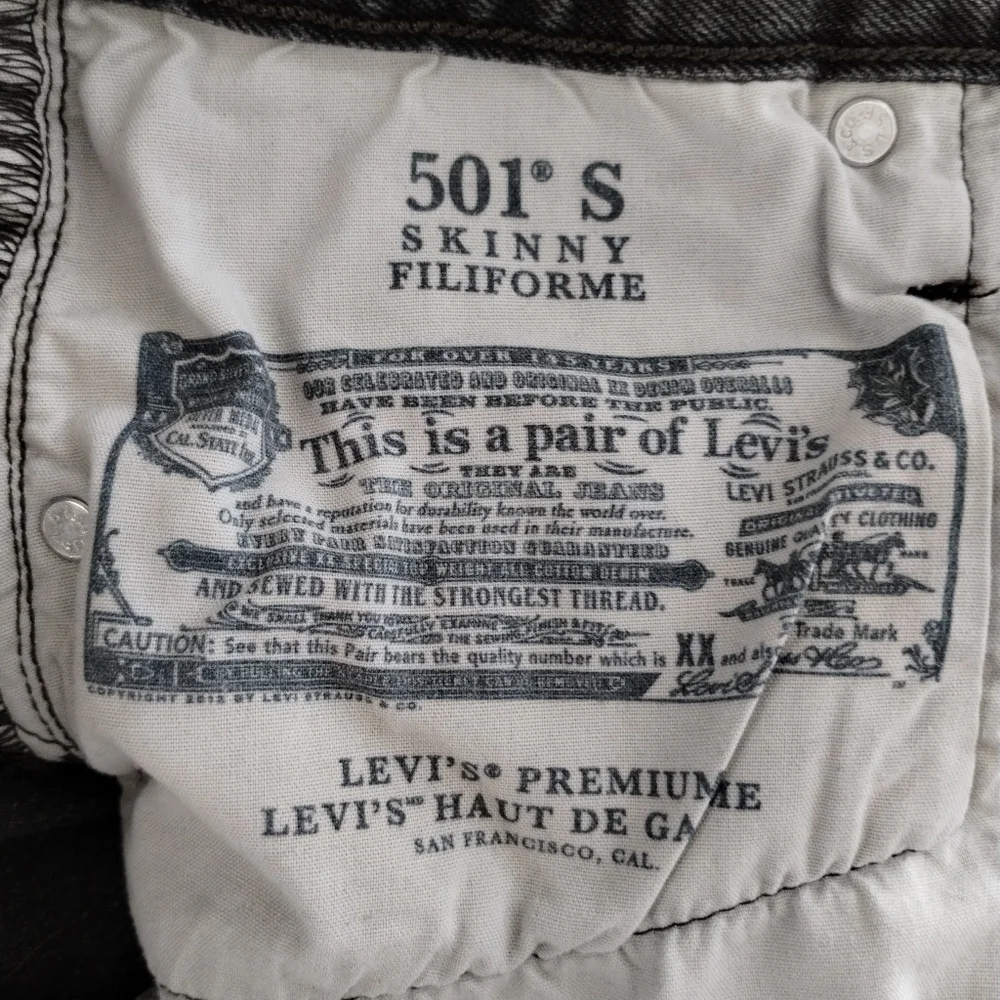 Levi's 501 Skinny Filiforme Jeans Gray Size 26 - Picture 8 of 13